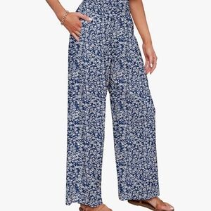Floral flowy palazzo pants